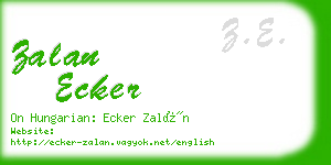 zalan ecker business card